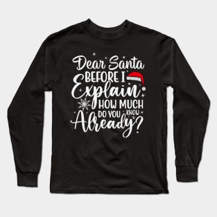 DEAR SANTA BEFORE I EXPLAIN HOW MUCH DO YOU KNOW Long Sleeve T-Shirt